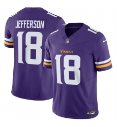 Minnesota Vikings 18 Justin Jefferson Purple 2023 F U S E Vapor Untouchable Limited Stitched Jersey