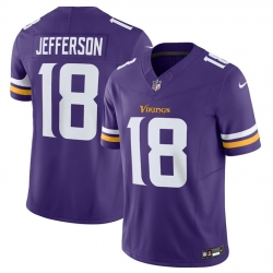 Minnesota Vikings 18 Justin Jefferson Purple 2023 F U S E Vapor Untouchable Limited Stitched Jersey