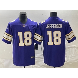 Minnesota Vikings 18 Justin Jefferson Purple Vapor Untouchable Limited Stitched Jersey