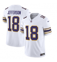 Minnesota Vikings 18 Justin Jefferson White 2023 F U S E Vapor Untouchable Limited Stitched Jersey
