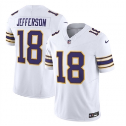 Minnesota Vikings 18 Justin Jefferson White 2023 F U S E Vapor Untouchable Limited Stitched Jersey