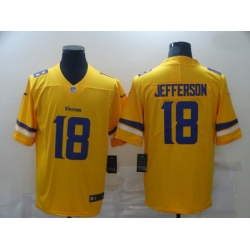 Minnesota Vikings 18 Justin Jefferson Yellow Inverted Legend Limited Jersey