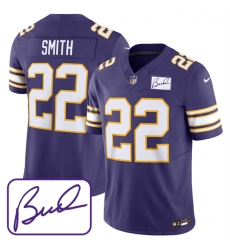Minnesota Vikings 22 Harrison Smith Purple 2023 F U S E Bud Grant Patch Limited Stitched Jersey