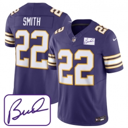 Minnesota Vikings 22 Harrison Smith Purple 2023 F U S E Bud Grant Patch Limited Stitched Jersey