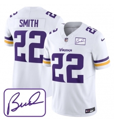 Minnesota Vikings 22 Harrison Smith White 2023 F U S E Bud Grant Patch Limited Stitched Jersey