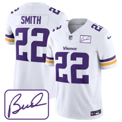 Minnesota Vikings 22 Harrison Smith White 2023 F U S E Bud Grant Patch Limited Stitched Jersey