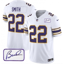 Minnesota Vikings 22 Harrison Smith White 2023 F U S E Bud Grant Patch Vapor Limited Stitched Jersey