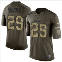 Minnesota Vikings 29 Xavier Rhodes Green 27s Stitched NFL Limited Salute To Service Jersey