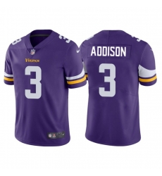 Minnesota Vikings 3 Jordan Addison Purple Vapor Untouchable Limited Stitched Jersey Minnesota Vikings 3 Jordan Addison Purple Vapor Untouchable Limited Stitched Jersey