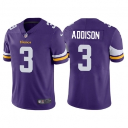 Minnesota Vikings 3 Jordan Addison Purple Vapor Untouchable Limited Stitched Jersey