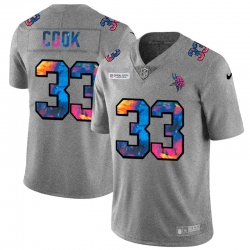 Minnesota Vikings 33 Dalvin Cook Multi Color 2020 NFL Crucial Catch NFL jerseyGreyheather