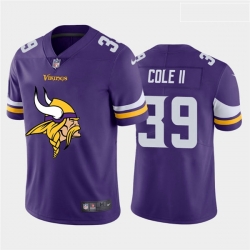 Minnesota Vikings 39 Brian Cole II Purple Team Big Logo Vapor Untouchable Limited Jersey