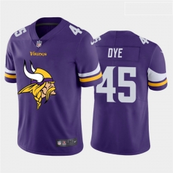 Minnesota Vikings 45 Troy Dye Purple Team Big Logo Vapor Untouchable Limited Jersey