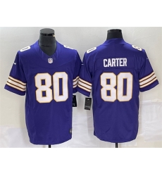 Minnesota Vikings 80 Cris Carter Purple 2023 F U S E Vapor Untouchable Limited Stitched Jersey