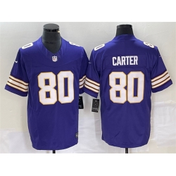 Minnesota Vikings 80 Cris Carter Purple 2023 F U S E Vapor Untouchable Limited Stitched Jersey