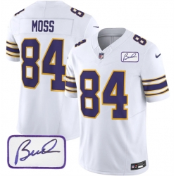 Minnesota Vikings 84 Randy Moss White 2023 F U S E Bud Grant Patch Limited Stitched Jersey