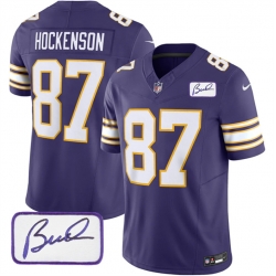 Minnesota Vikings 87 T J Hockenson Purple 2023 F U S E Bud Grant Patch Vapor Limited Stitched Jersey