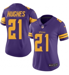 Women's Minnesota Vikings #21 Mike Hughes Purple Stitched NFL Limited Rush Jersey