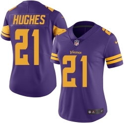 Women's Minnesota Vikings #21 Mike Hughes Purple Stitched NFL Limited Rush Jersey