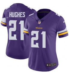 Women's Minnesota Vikings #21 Mike Hughes Purple Team Color Stitched NFL Vapor Untouchable Limited Jersey