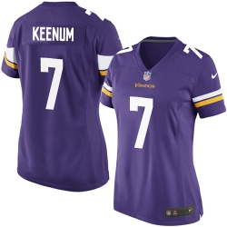 Women's Minnesota Vikings #7 Case Keenum Purple Team Color NFL Jersey