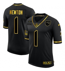 New England Patriots 1 Cam Newton Black Gold 2020 Salute To Service Limited Jersey