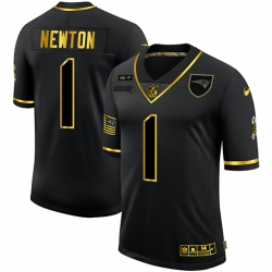 New England Patriots 1 Cam Newton Black Gold 2020 Salute To Service Limited Jersey