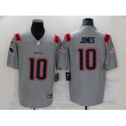 New England Patriots 10 Mac Jones Grey 2021 Inverted Legend Stitched NFL Limited Jersey