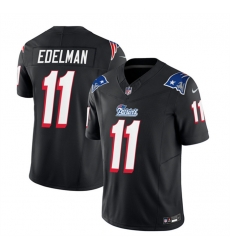 New England Patriots 11 Julian Edelman Black 2023 F U S E Throwback Limited Stitched Football Jersey