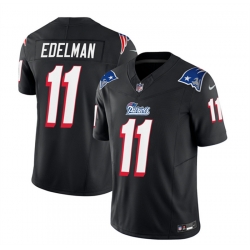 New England Patriots 11 Julian Edelman Black 2023 F U S E Throwback Limited Stitched Football Jersey