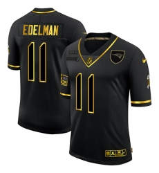New England Patriots 11 Julian Edelman Black Gold 2020 Salute To Service Limited Jersey