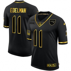 New England Patriots 11 Julian Edelman Black Gold 2020 Salute To Service Limited Jersey