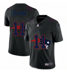 New England Patriots 11 Julian Edelman Black Team Logo Dual Overlap Limited NFL jersey