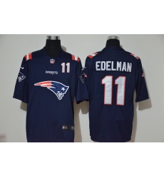 New England Patriots 11 Julian Edelman Navy Team Big Logo Number Vapor Untouchable Limited Jersey