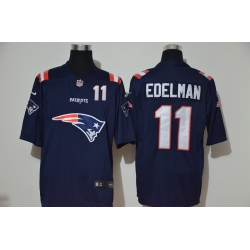 New England Patriots 11 Julian Edelman Navy Team Big Logo Number Vapor Untouchable Limited Jersey