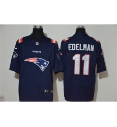 New England Patriots 11 Julian Edelman Navy Team Big Logo Vapor Untouchable Limited Jersey