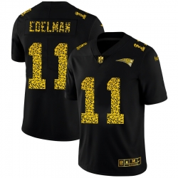 New England Patriots 11 Julian Edelman Nike Leopard Print Fashion Vapor Limited NFL Jersey Black