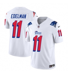 New England Patriots 11 Julian Edelman White 2023 F U S E Throwback Limited Stitched Football Jersey