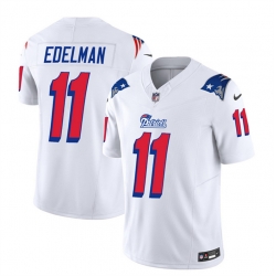New England Patriots 11 Julian Edelman White 2023 F U S E Throwback Limited Stitched Football Jersey