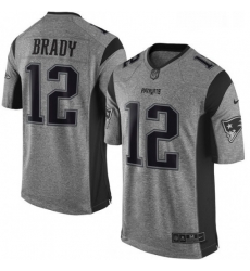 New England Patriots 12 Tom Brady Limited Gray Gridiron NFL Jersey