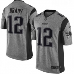 New England Patriots 12 Tom Brady Limited Gray Gridiron NFL Jersey
