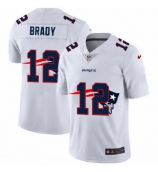 New England Patriots 12 Tom Brady White Team Logo Dual Overlap Limited NFL Jersey