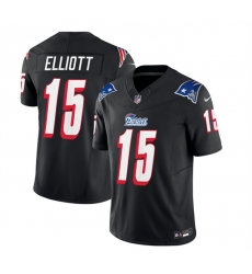New England Patriots 15 Ezekiel Elliott Black 2023 F U S E Throwback Limited Stitched Football Jersey