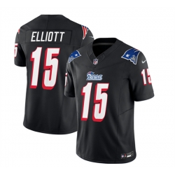 New England Patriots 15 Ezekiel Elliott Black 2023 F U S E Throwback Limited Stitched Football Jersey