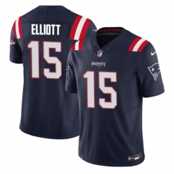 New England Patriots 15 Ezekiel Elliott Navy 2023 F U S E Vapor Limited Stitched Football Jersey