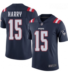 New England Patriots 15 N'Keal Harry Navy Blue Stitched Football Limited Rush Jersey