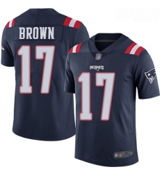 New England Patriots 17 Antonio Brown Navy Blue Stitched Football Limited Rush Jersey