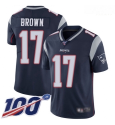 New England Patriots 17 Antonio Brown Navy Blue Team Color Stitched Football 100th Season Vapor Limited Jersey New England Patriots 17 Antonio Brown Navy Blue Team Color Stitched Football 100th Season Vapor Limited Jersey
