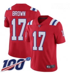 New England Patriots 17 Antonio Brown Red Alternate Stitched Football 100th Season Vapor Limited Jersey New England Patriots 17 Antonio Brown Red Alternate Stitched Football 100th Season Vapor Limited Jersey