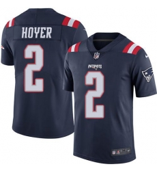 New England Patriots 2 Brian Hoyer Navy Blue Stitched NFL Limited Rush Jersey